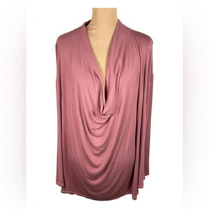 Free‎ People Pink Plunge Cowl Tunic Top Small